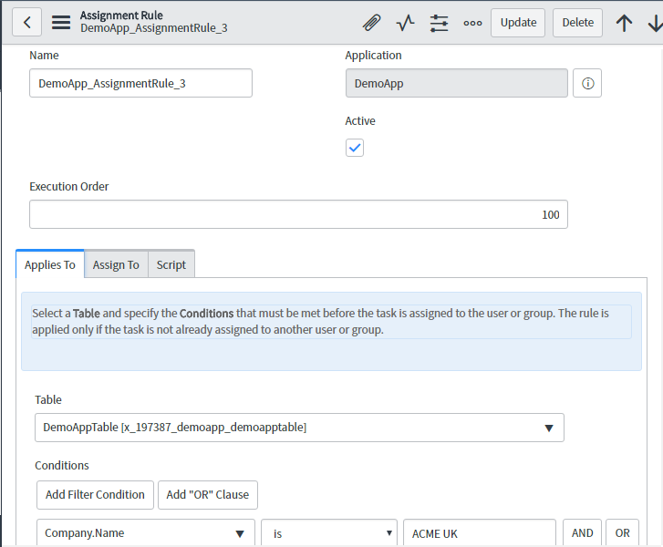 assignment rule execution order servicenow